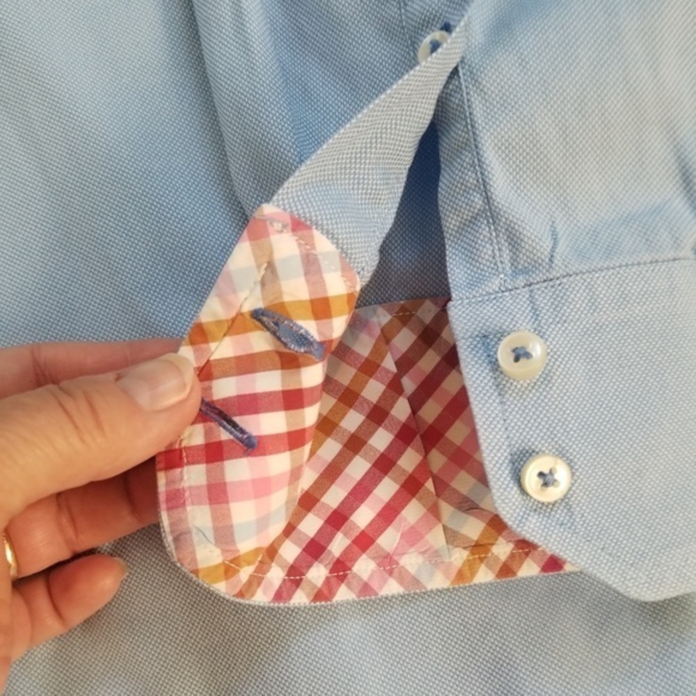 Tommy Hilfiger Men’s Casual Contrast Cuffs Button Down Cotton Shirt Sz. M‎ - Picture 8 of 15
